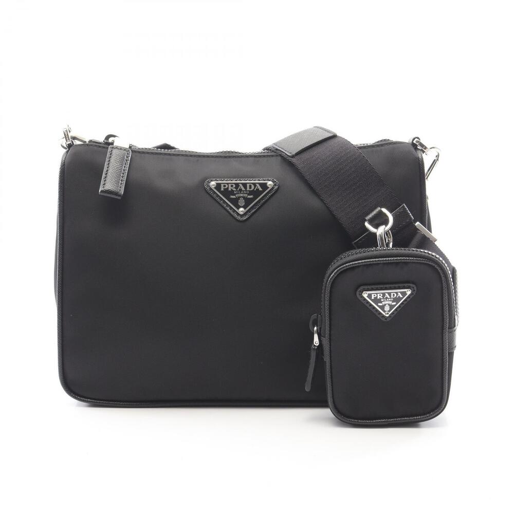 Prada Re Shoulder Bag Saffiano Leather Black
